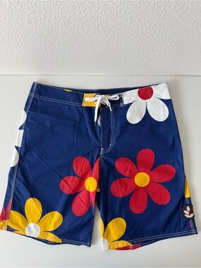 EVER Brand Floral Board Shorts Men’s Size 36 Made in USA Cotton Linen Blend NWOT